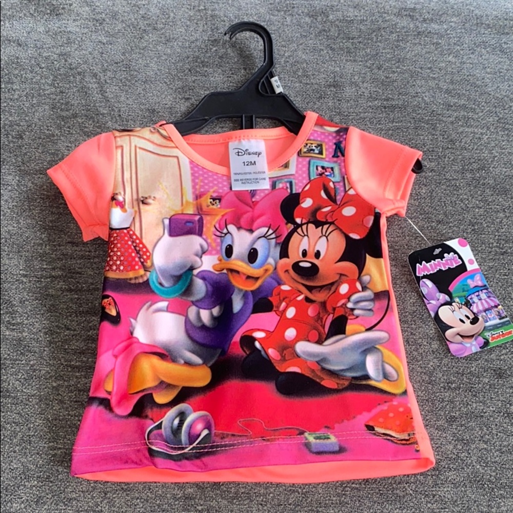 🆕 Little Girl’s Disney Minnie Mouse Pink Matching Set